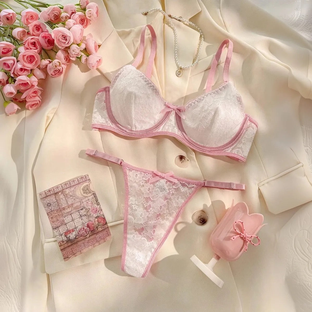 Veloura Blush Lace Set